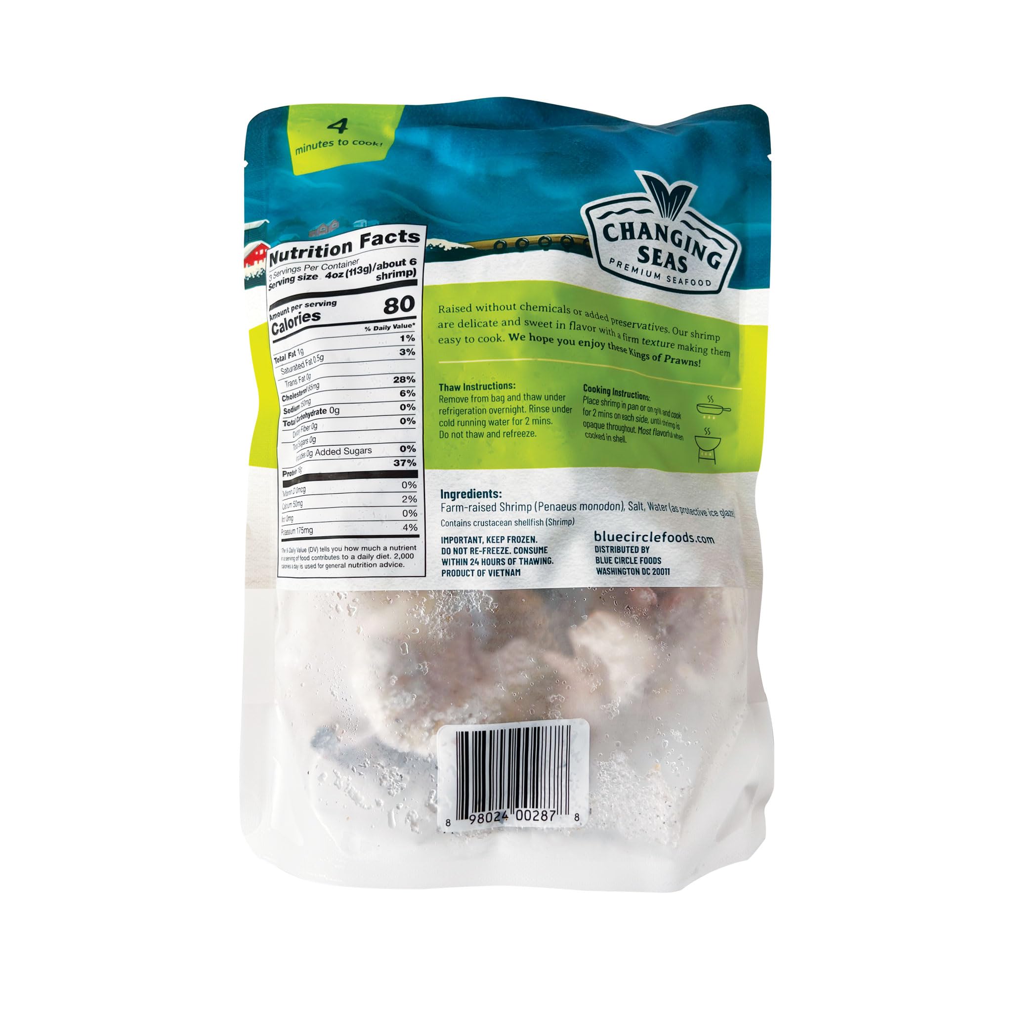 Shrimp Black Tiger Ez 21/25 Frozen, 12 Ounce | Grocery Pickup